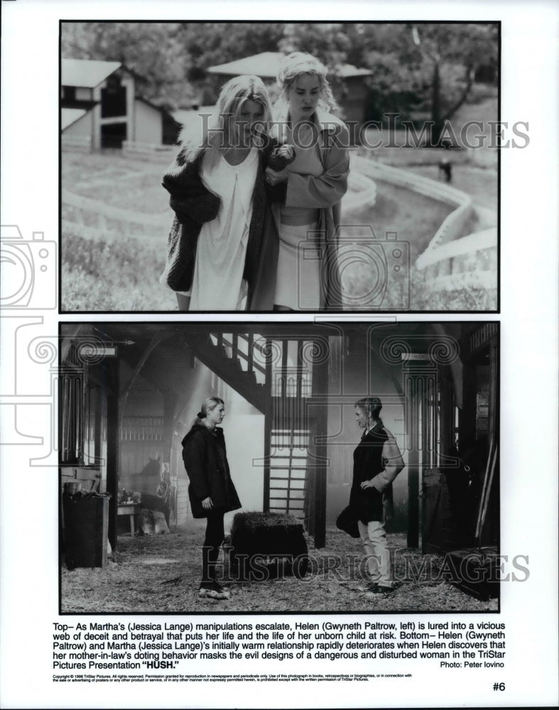 Press Photo Jessica Lange & Gwyneth Paltrow in the TriStar Pictures "Hush" - Historic Images
