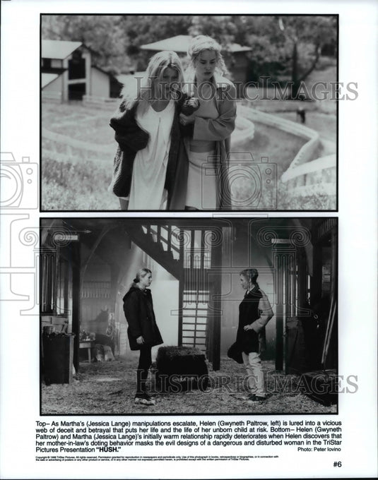 Press Photo Jessica Lange & Gwyneth Paltrow in the TriStar Pictures "Hush" - Historic Images