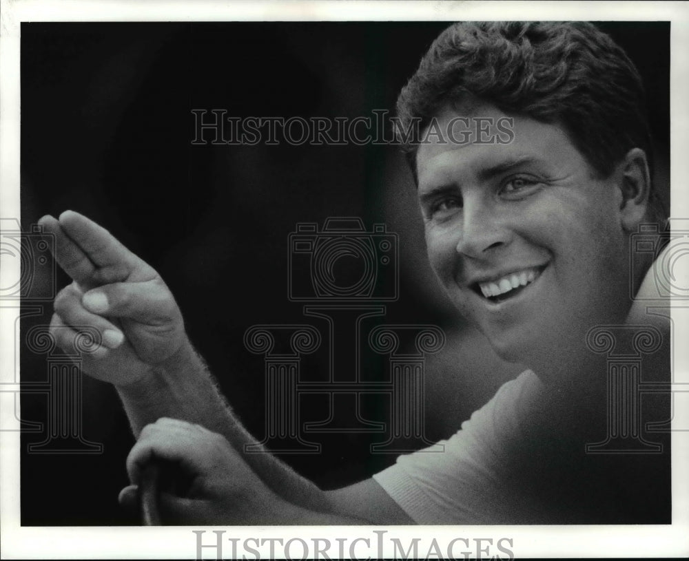 1991 Press Photo Miami Dolphin Dan Marino-Bernie Kosar&#39;s celebrity Golf Tourney - Historic Images