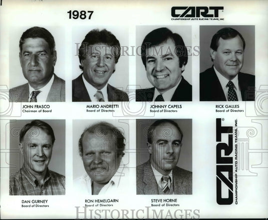 1987 Press Photo Championship Auto Racing Team, Frasco, Andretti, Capels, Galles - Historic Images