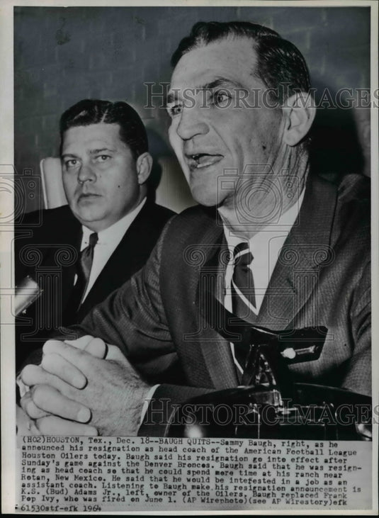 1964 Sammy Baugh and K.S. Adams-football-Historic Images