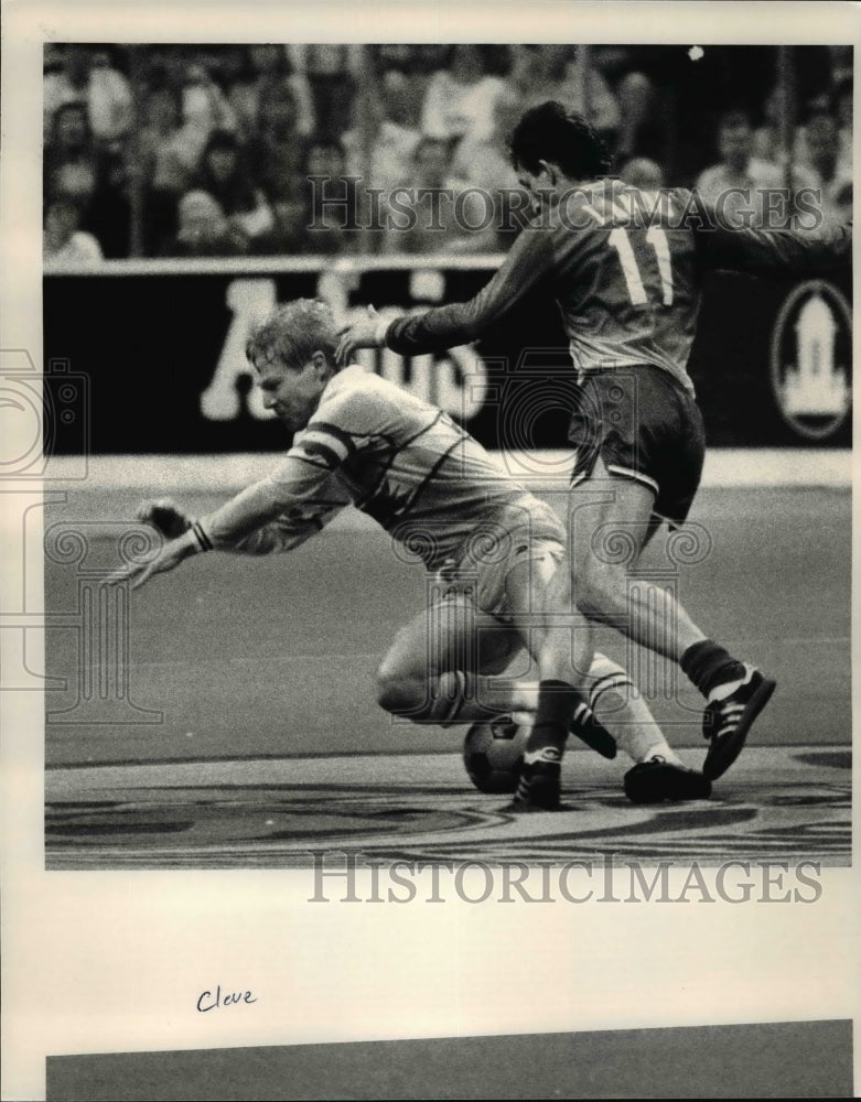 1986 Press Photo Kai Haaskivi, Cleveland&#39;s soccer - cvb60933 - Historic Images