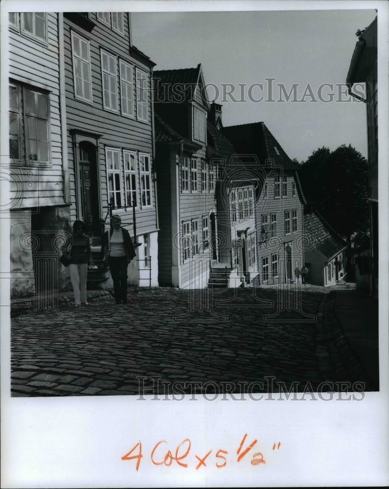 1973 Old Bergen restoration, Bergen Norway-Historic Images