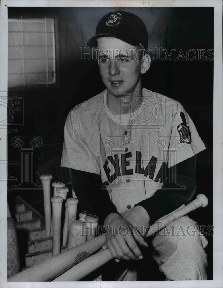 1957 Charles Workman, bat boy for Cleveland Indians.-Historic Images