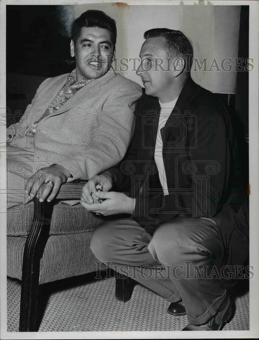 1953 Press Photo Cleveland Indians, L-R: Mike Garcia & Steve Gromek - cvb61342 - Historic Images
