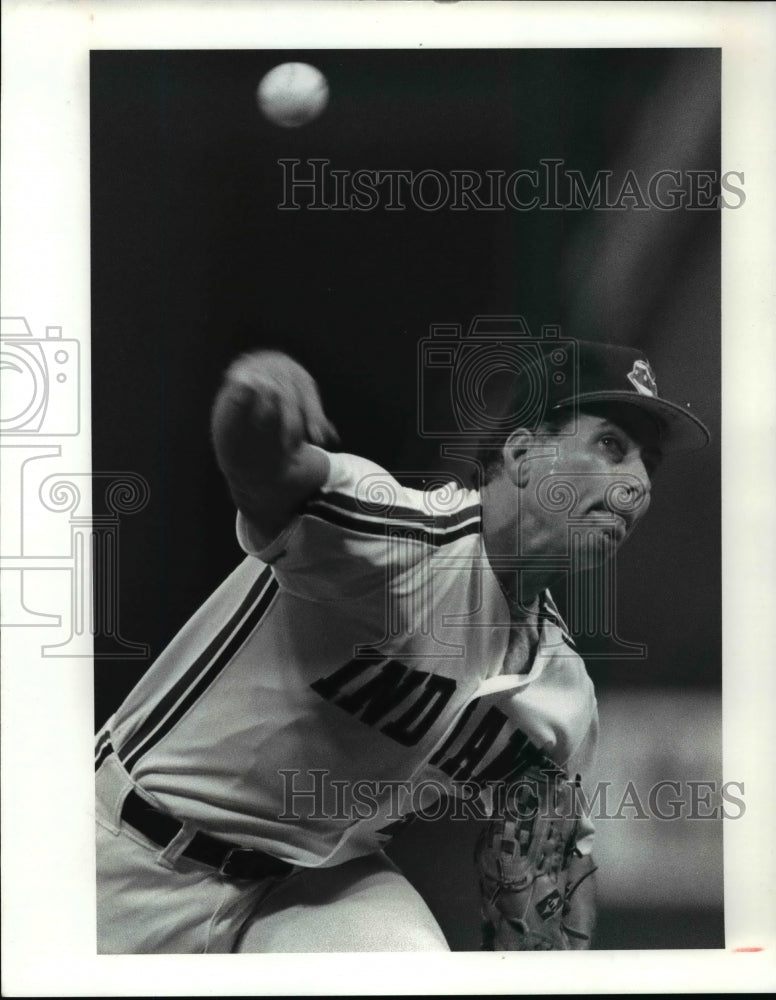 1990 Press Photo Cleveland vs Baltimore- Cleveland Indians Tom Candiotti. - Historic Images