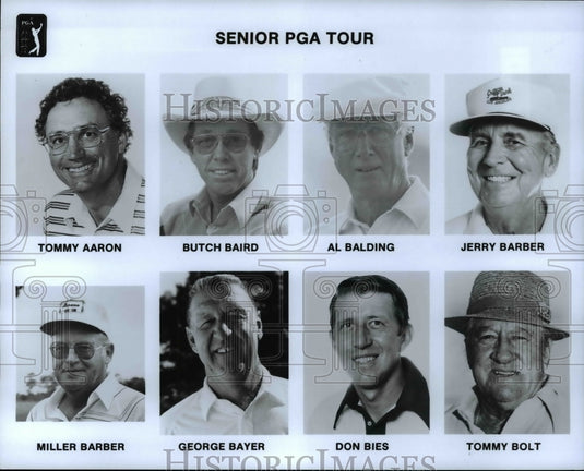 Press Photo Senior PGA Tour, Tommy Aaron, Butch Baird, Al Balding, Jerry Barber- Historic Images