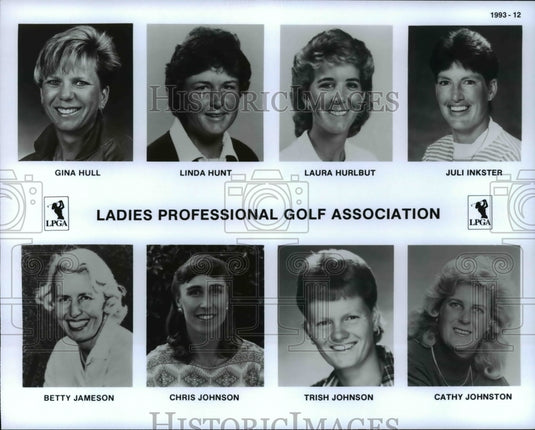 1993 Press Photo Golfers Hull, Hunt, Hurlbut, Inkster, Jameson, C. & T. Johnson - Historic Images