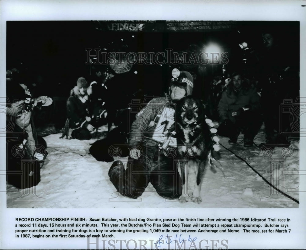 1987 Press Photo Sled dog champion Susan Butcher - cvb62221 - Historic Images