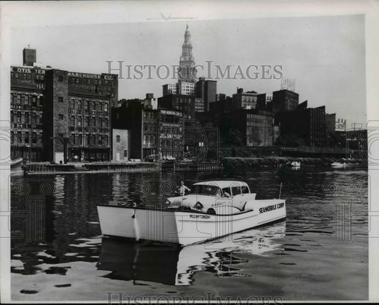 1957 Inventors of Wm. T. Sweeney, first auto driven craft.-Historic Images