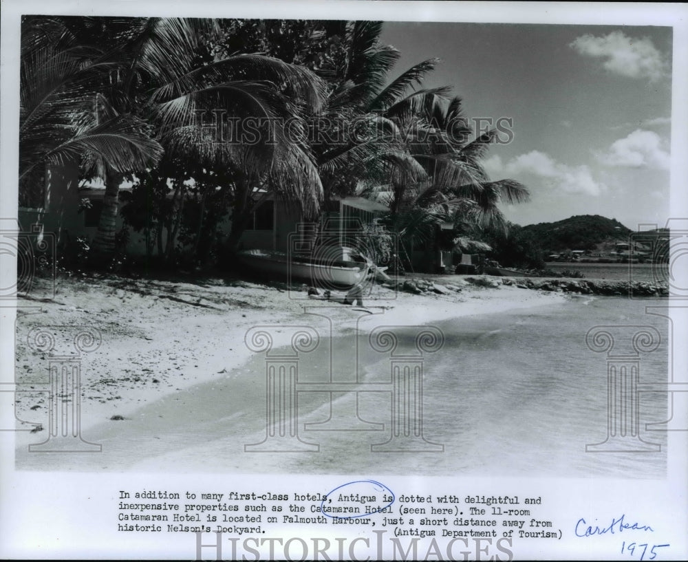 1975 Press Photo Catamaran Hotel in Antigua - cvb62322 - Historic Images
