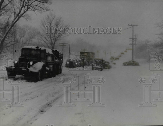 1951 Press Photo Snow on Route 82 6 miles East of Northfield - cvb62489 - Historic Images