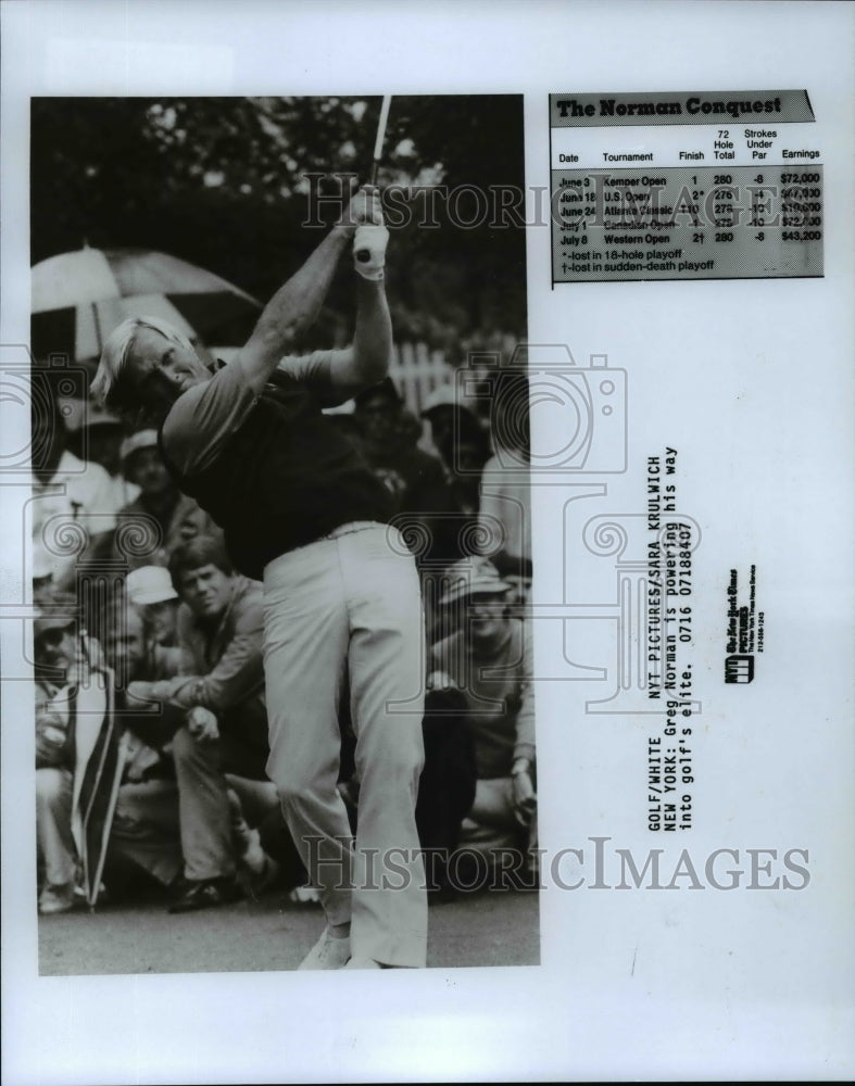 Press Photo Greg Norman is powering his way into golf&#39;s elite - cvb62869 - Historic Images