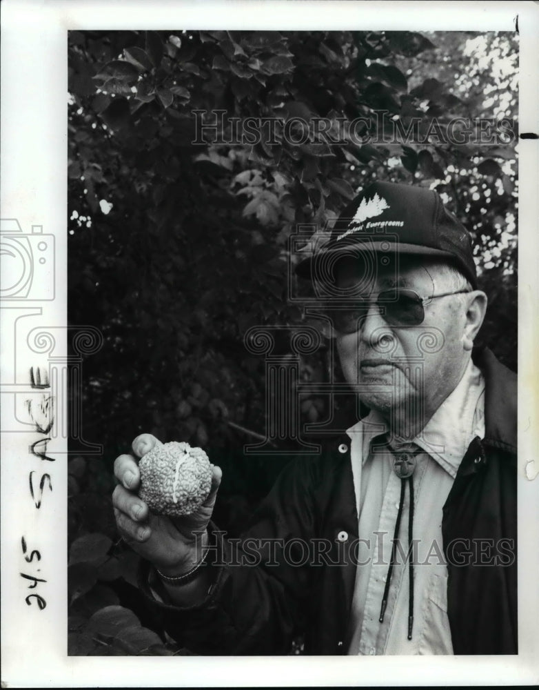 1989 Press Photo Port (OK) Mellinger, 86 veteran Mahoning County nurseryman. - Historic Images