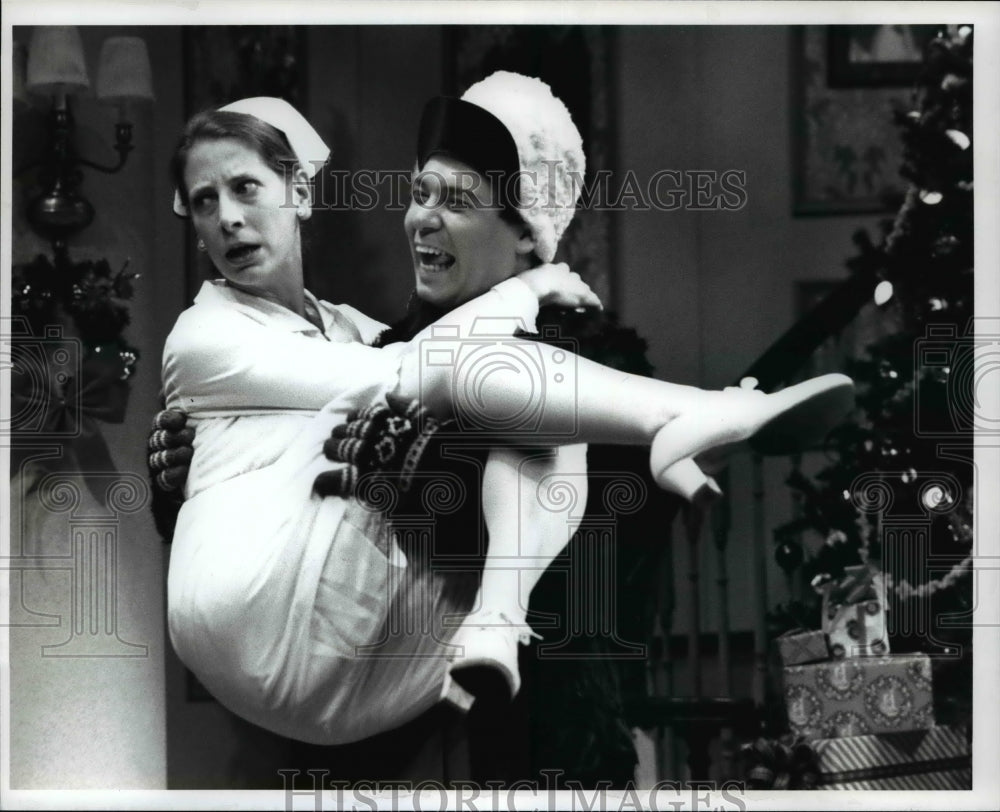 1989 Press Photo Lianne Kressin &amp; Jerry Longe in &quot;The Man Who Came To Dinner&quot; - Historic Images