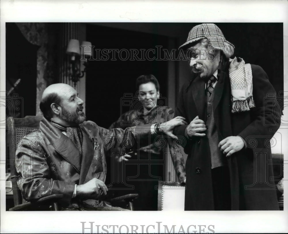 1989 Press Photo Michael Lombard &amp; Howard Taylor in &quot;The Man Who Came To Dinner&quot; - Historic Images