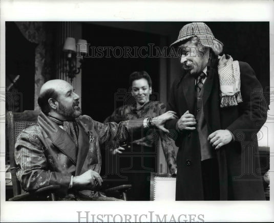 1989 Press Photo Michael Lombard & Howard Taylor in "The Man Who Came To Dinner" - Historic Images