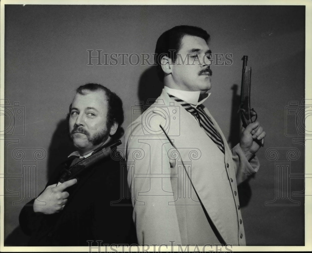 1987 Press Photo  Tim Jones and Scott Rhoden-A Flea In Her Ear play - Historic Images