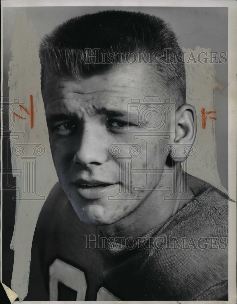 1955 Press Photo Orange High Football's Jerry Gnabak - cvb64352 - Historic Images