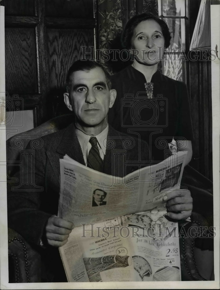 1940 Press Photo Roger Peckinpaugh and wife - cvb65061 - Historic Images