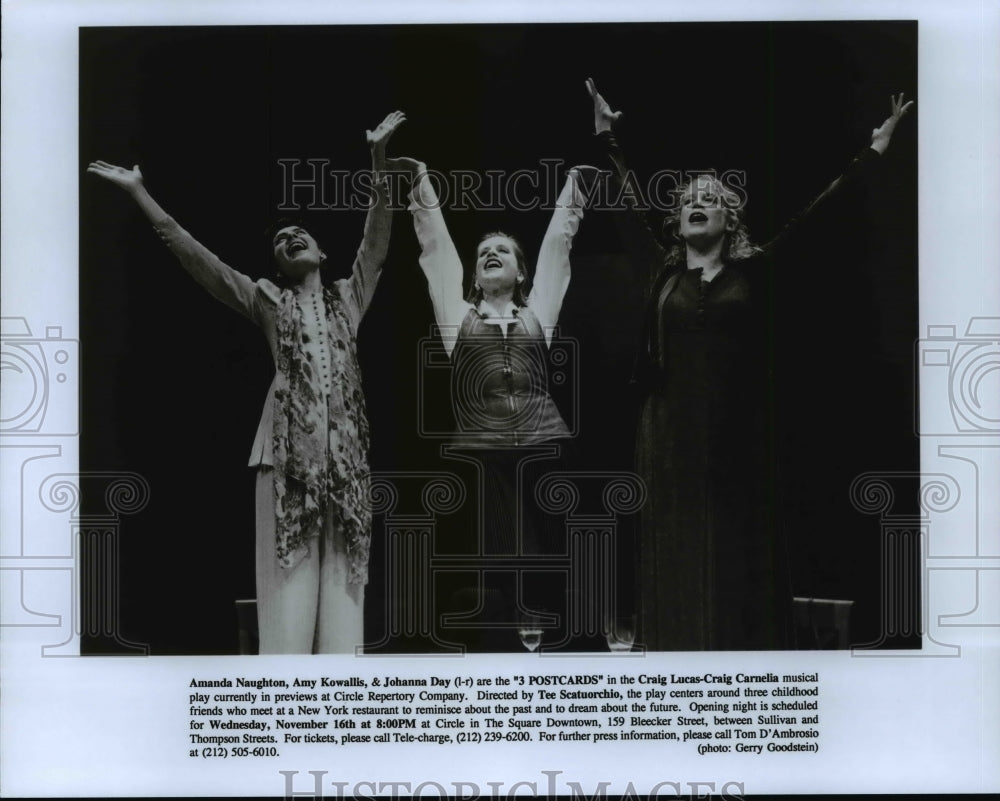 1995 Press Photo Amanda Naughton, Amy Kowallis and Johanna Day-3 Poatcards - Historic Images