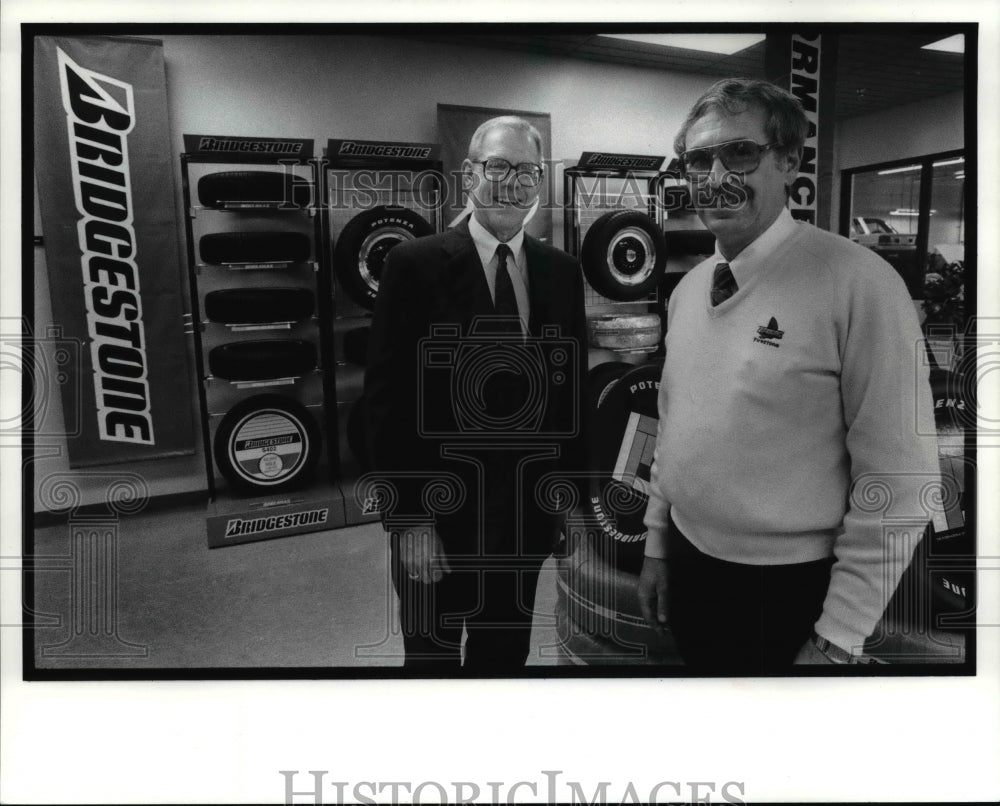 1990 Press Photo George Aucott, Tom Abdoo-Firestone - cvb65621 - Historic Images