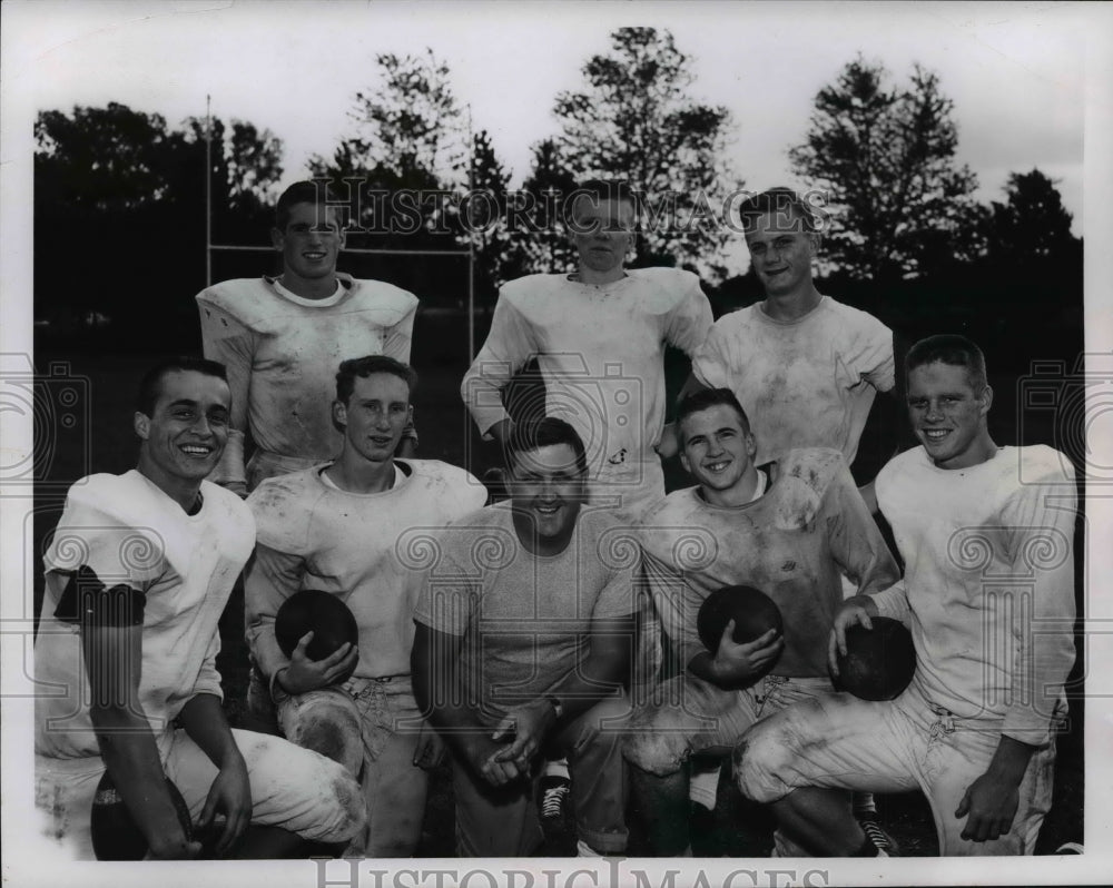 1962 Chagrin Falls High football coach Quesinberry and players-Historic Images