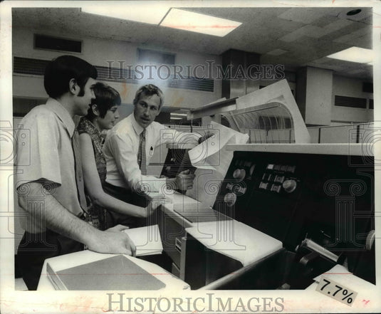 1970 Frank Ryan with Chuck & Ann Arrowsmith, system analysts-Historic Images