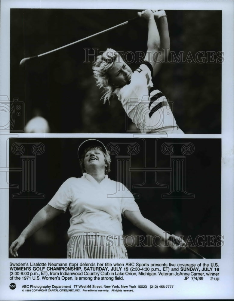 1989 Press Photo: Sweden&#39;s Liselotte Neumann defends her golf title in Michigan - Historic Images