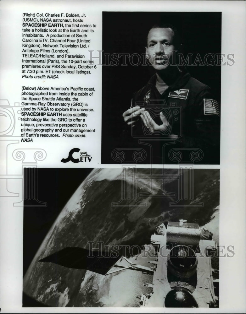 Press Photo Col. Charles F. Bolden, Jr. (USMC), NASA astronaut. Spaceship Earth - Historic Images