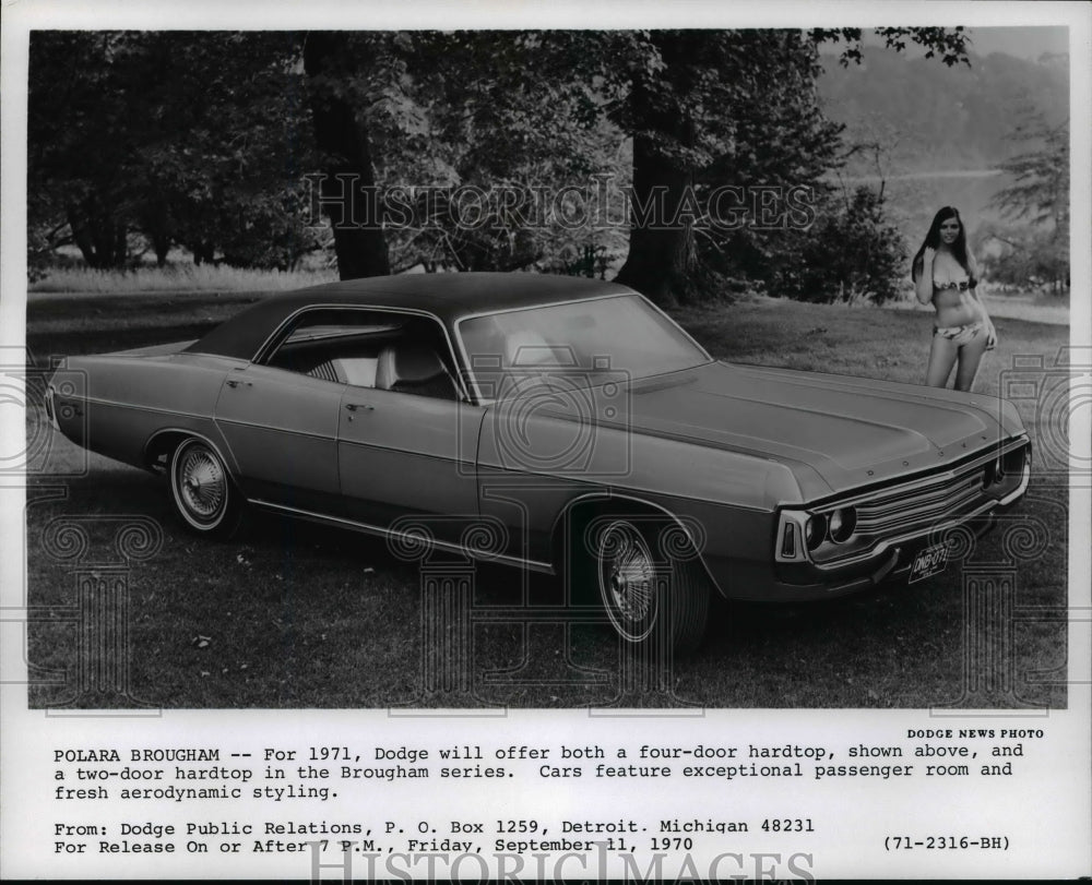 1971 Press Photo Polara Brougham- For 1971 Dodge will off two in Brougham Series - Historic Images