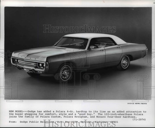 1971 Press Photo Dodge Polara Four Door Hardtop - cvb68551 - Historic Images