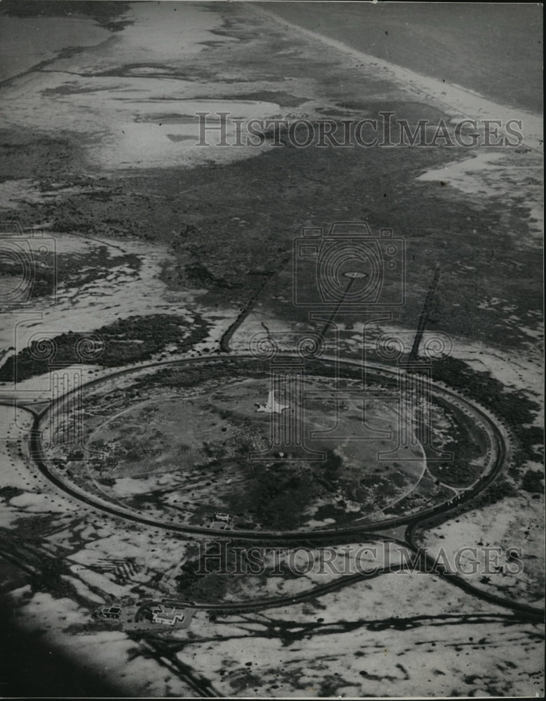 1953 Press Photo Wright Memorial area at Kitty Hawk has been laid out in circle - Historic Images