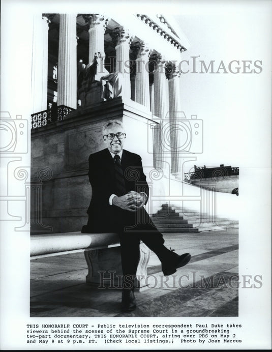 Television correspondent Paul Duke-Historic Images