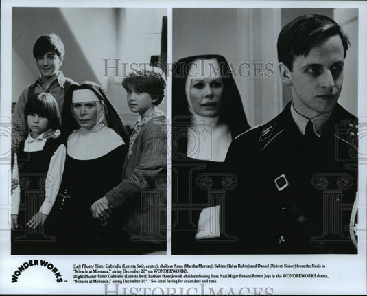 Press Photo Loretta Swit,Marsha Moreau,Robert Kosoy in Miracle at Moreaux - Historic Images
