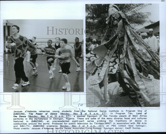Press Photo Jacques d'Amboise and  National Dance Institute children - Historic Images