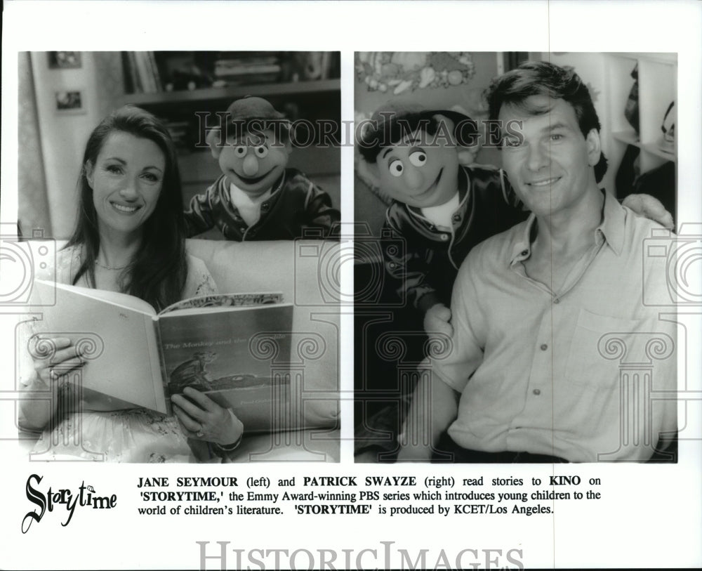 Press Photo Jane Seymour and Patrick Swayze-Storytime - Historic Images