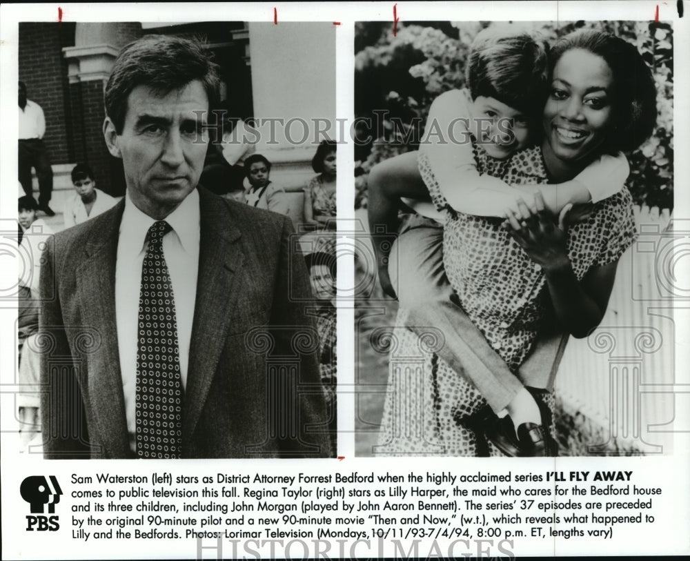 Press Photo Sam Waterston, Regina Taylor-I'll Fly Away - Historic Images