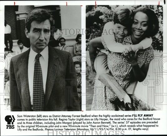 Press Photo Sam Waterston, Regina Taylor-I'll Fly Away - Historic Images