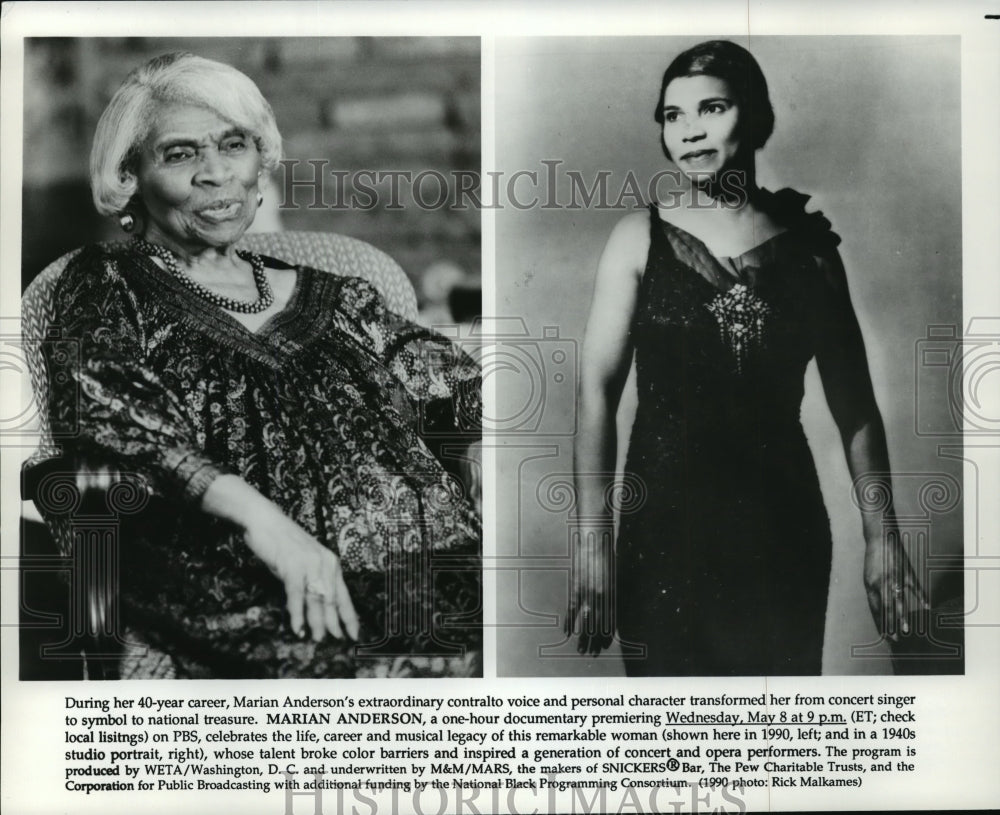 Press Photo Marian Anderson-one hour docvumentary - Historic Images