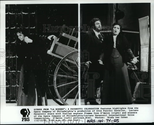1988 Press Photo Scenes From "La Boheme" A Pavarotti Celebration - Historic Images