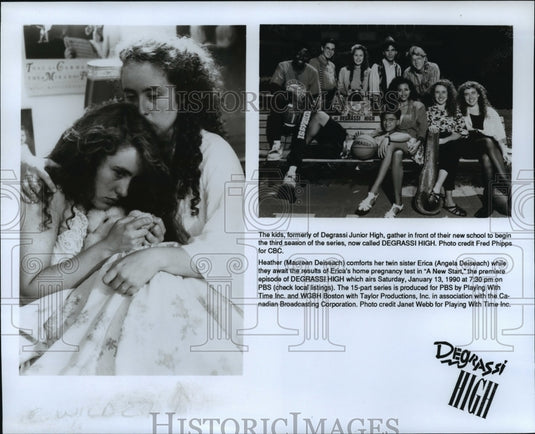Press Photo Maureen Deiseach and Angela Deiseach in Degrassi High - Historic Images