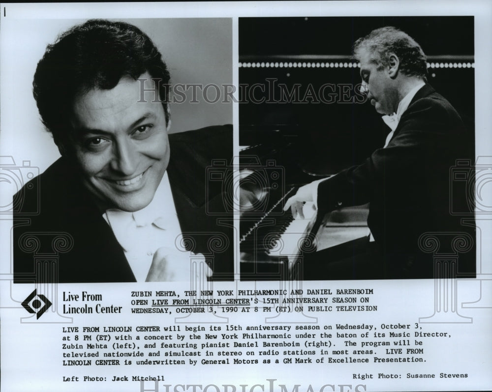 Press Photo Music Director, Zubin Mehta and pianist Daniel Barenboim- - Historic Images