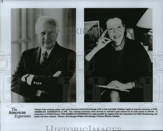 Press Photo The American Experience-David McCullough and Judy Crichton - Historic Images