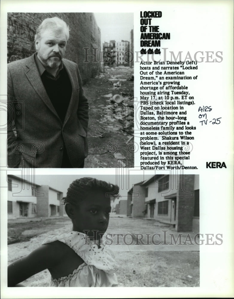 Press Photo Actor Brian Dennehy-Locked Out of the American Dream - Historic Images