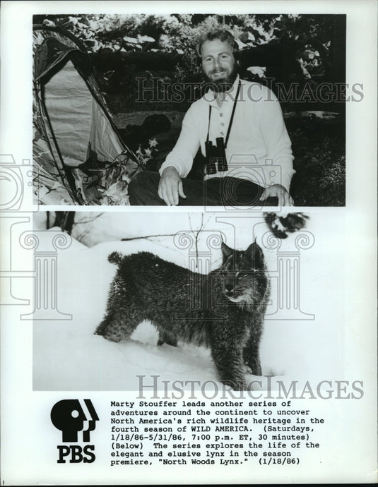 Press Photo Marty Stouffer-Wild America, North Woods Lynx - Historic Images