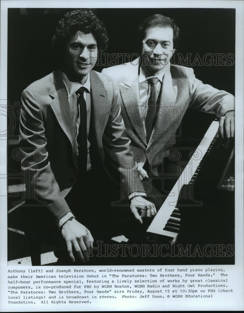 Press Photo Paratores: Two Brothers, Four Hands-Anthony and Joseph Paratore - Historic Images