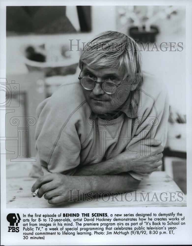 Press Photo Behind The Scenes-David Hockney - Historic Images