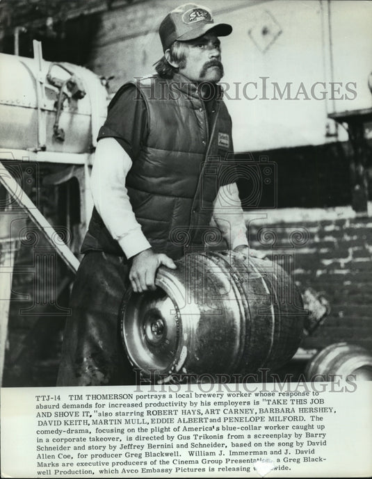 Press Photo "Take This Job and Shove It", comedy-drama focusing on blue-collar. - Historic Images