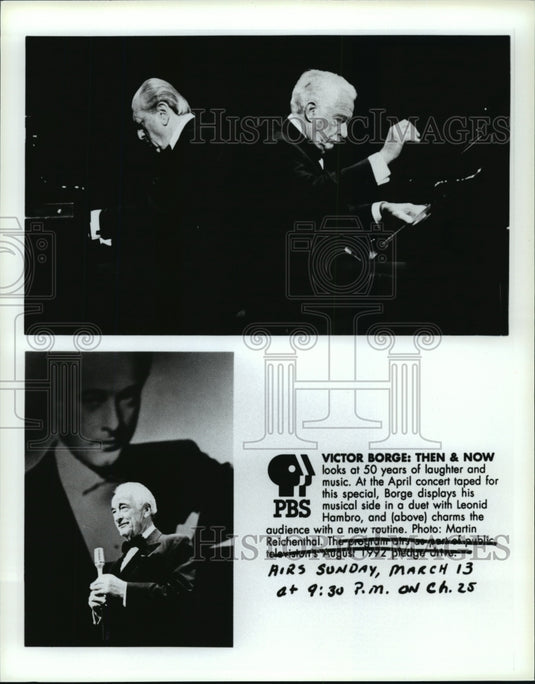 Press Photo Victor Borge: Then & Now - Historic Images